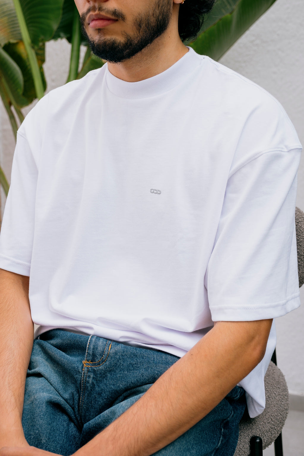 Camiseta boxy blanca.