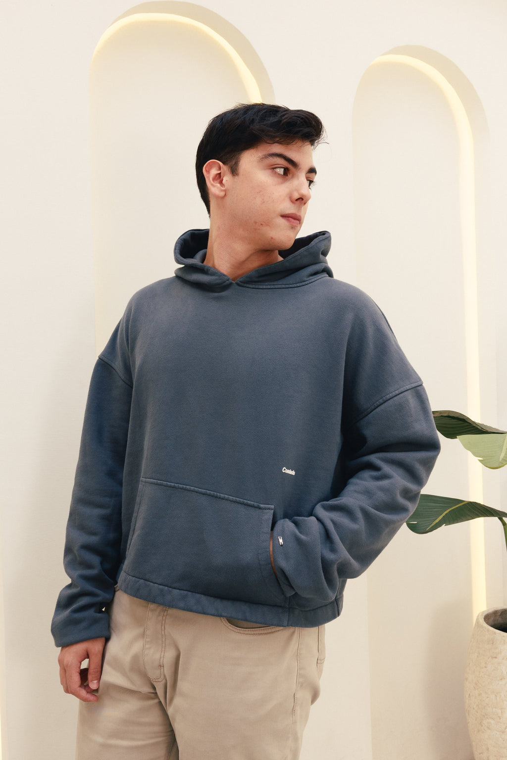 Crop Hoodie Storm | Blue