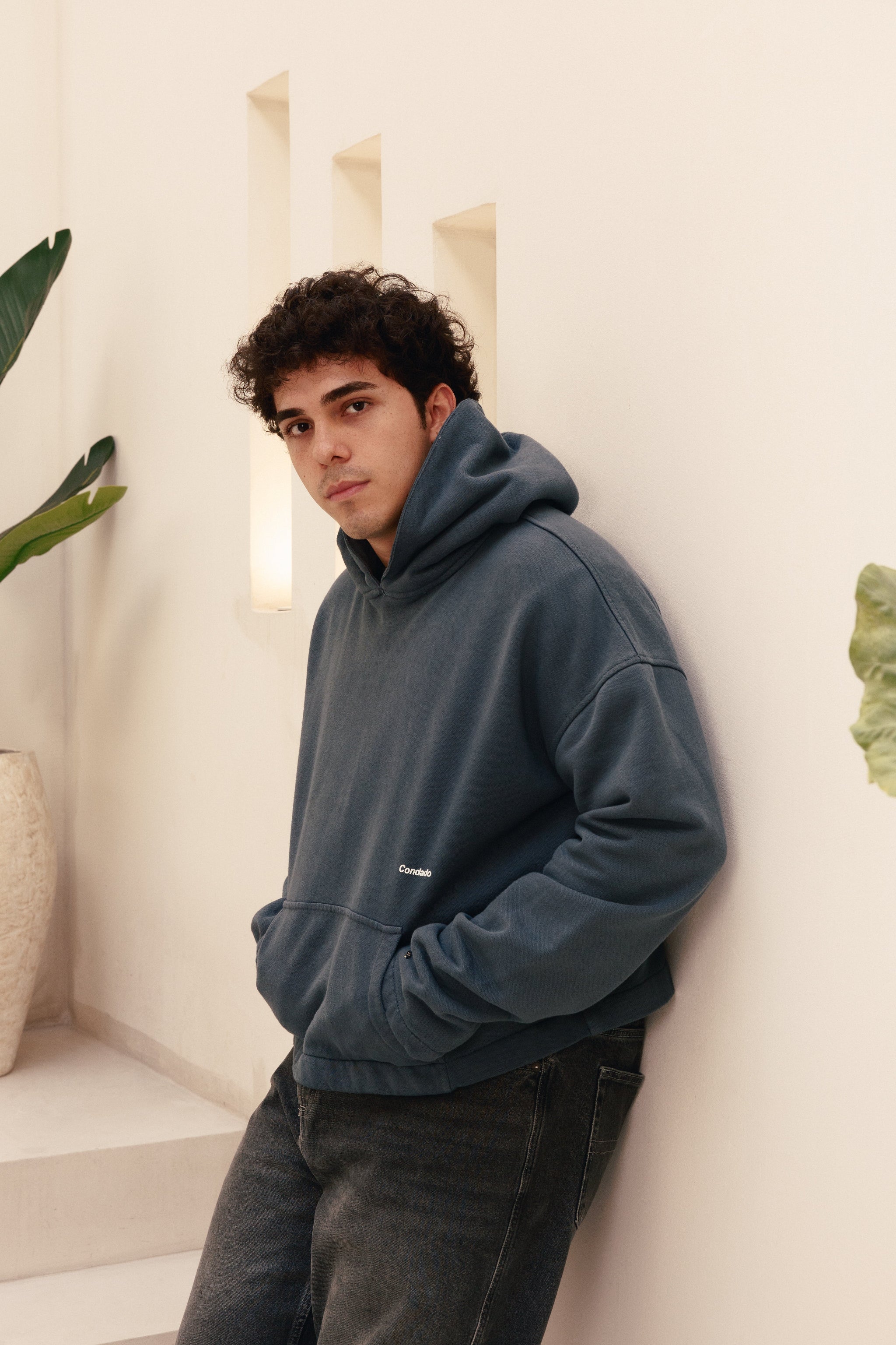 Crop Hoodie Storm | Blue