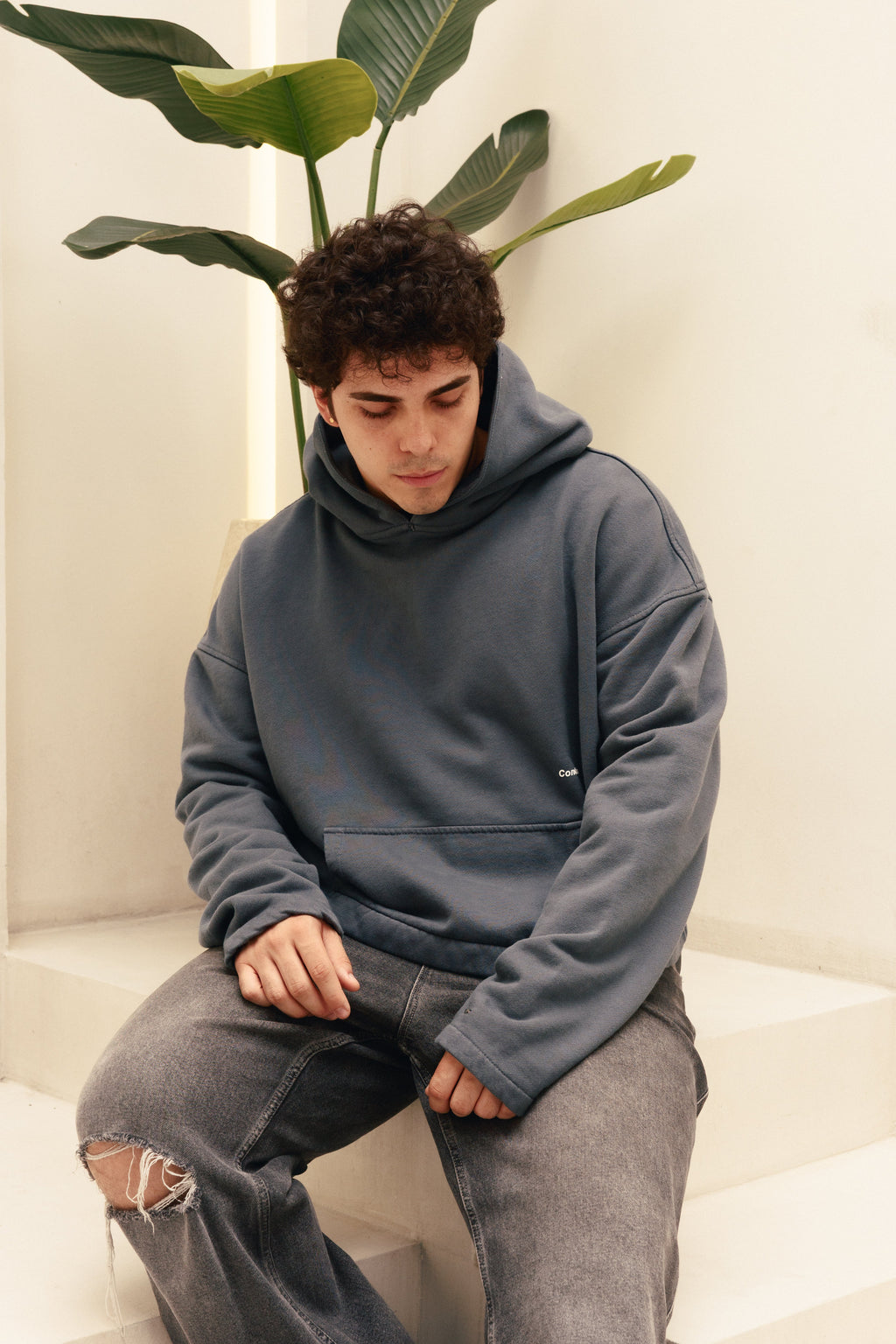 Crop Hoodie Storm | Blue