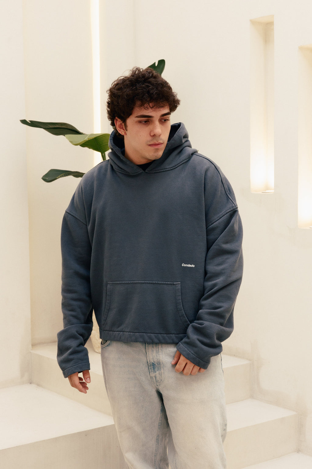 Crop Hoodie Storm | Blue